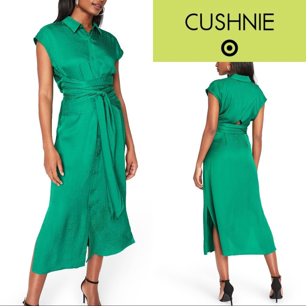 Cushnie x Target Emerald Green Wrap Midi Dress